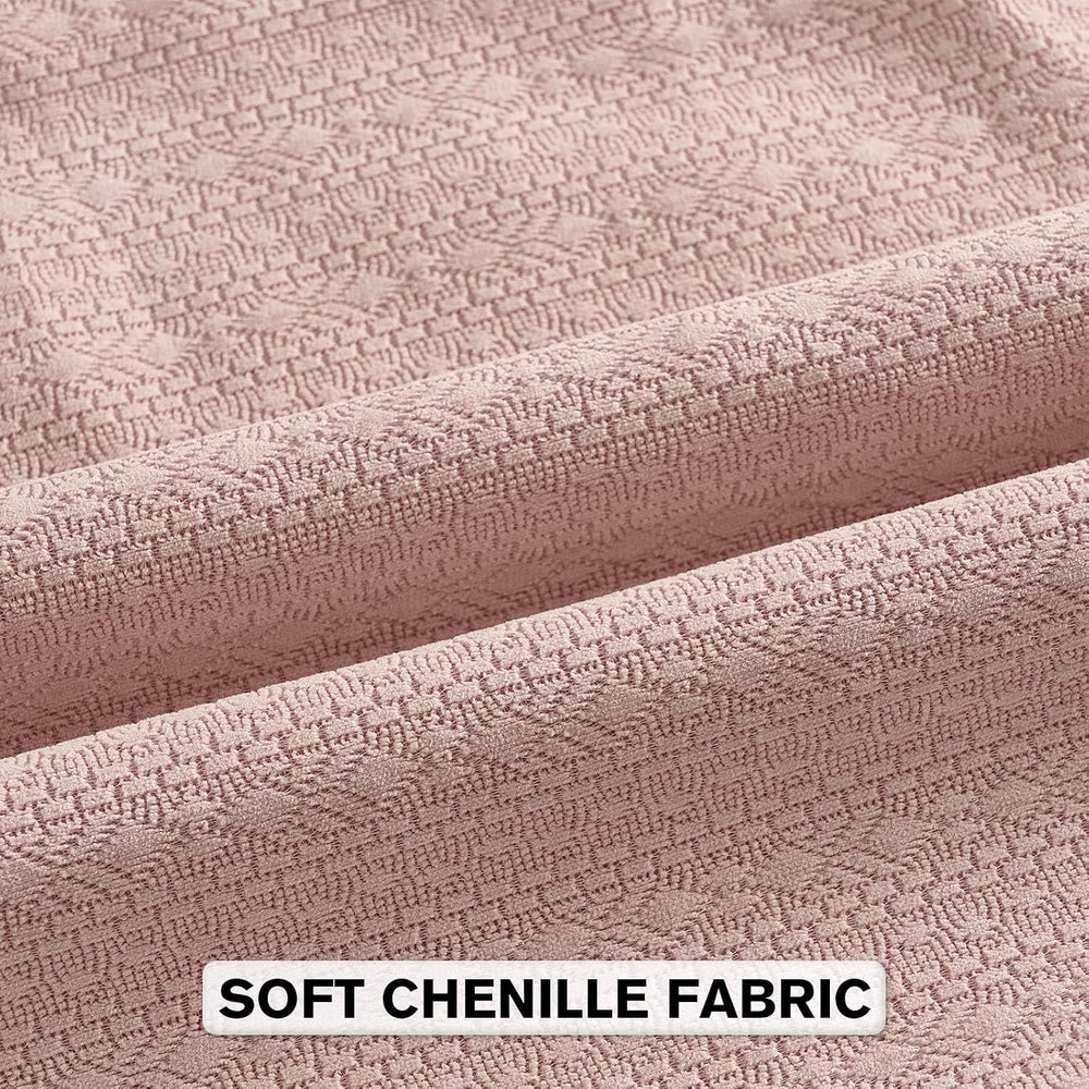 FUTEI Pack of 2 Chenille Throw Pillow Covers 20x20 Inch, Pink
