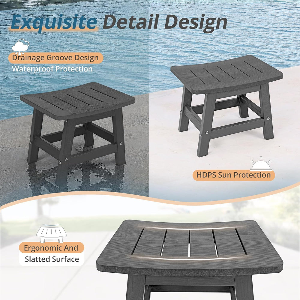 LUE BONA Outdoor Adirondack Ottomans, Footrest Footstool Set of 2, Outdoor Fo...