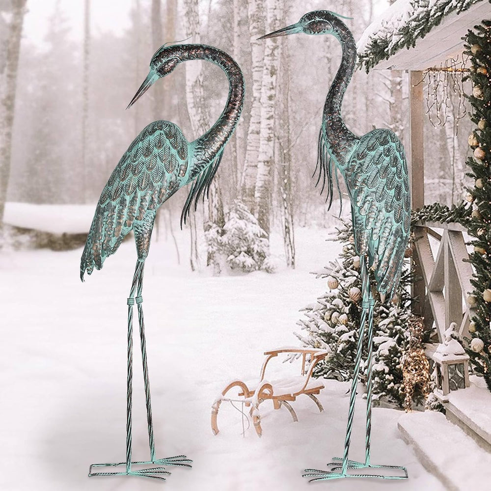 Kircust Garden Crane Statues Metal Heron Outdoor Statue 46 Inch