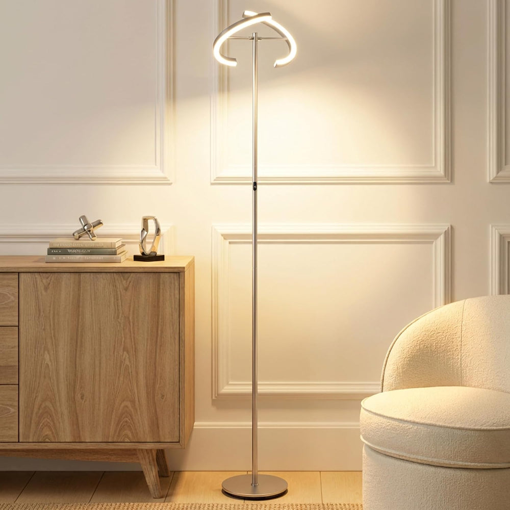 Brightech Halo Split Floor Lamp, Modern Bright LED Torchiere Floor Lamp for O...