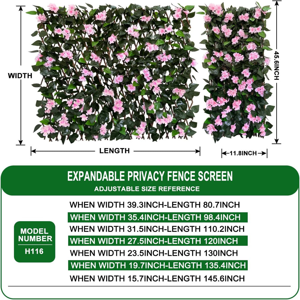 Expandable Fence Privacy Screen for Balcony Patio Outdoor,Decorative Faux Ivy...