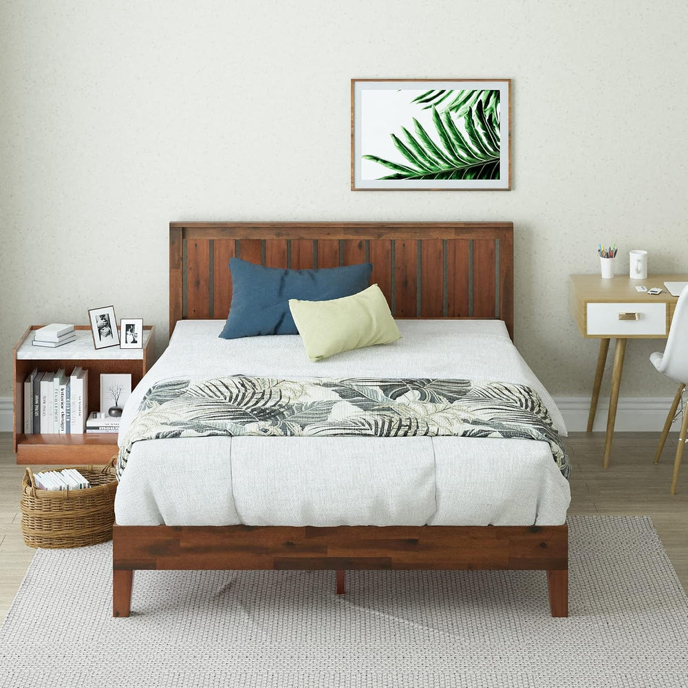 Zinus Vivek Deluxe Wood Platform Bed Frame with Headboard, King