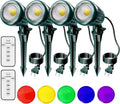 Halloween Spotlights Outdoor,120V Timer Remote Control,4 Pack