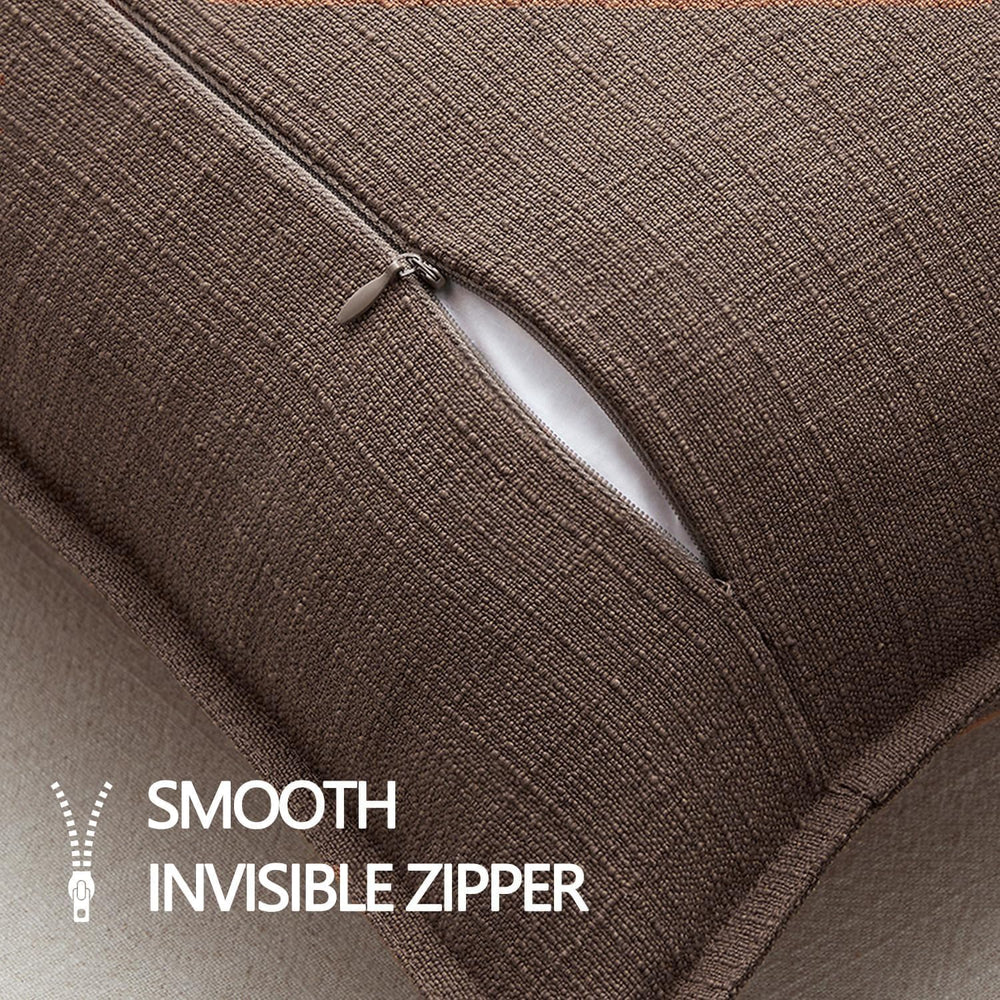 MIULEE Thick Textured Decorative Throw Pillow Covers 22x22 Inch Dark Brown
