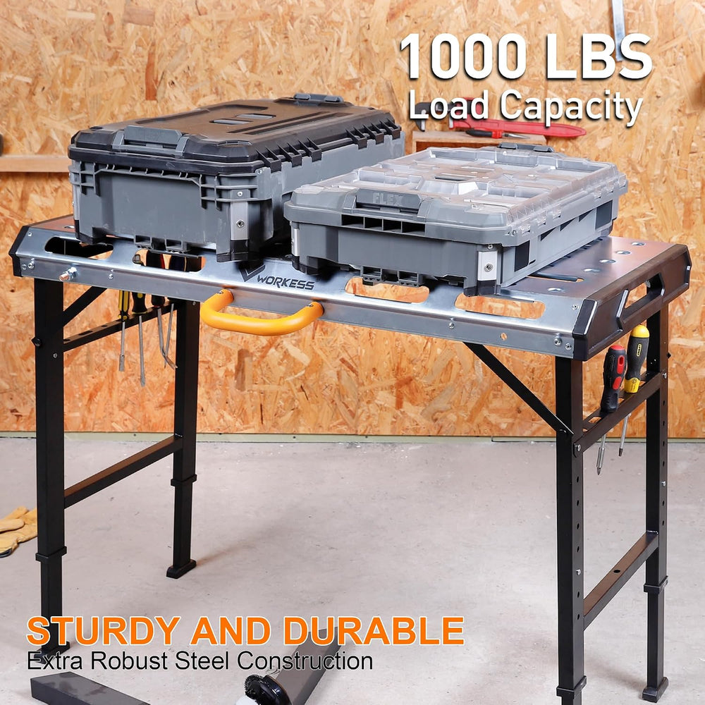 WORKESS Metal Welding Table Folding 1000 lbs Load Capacity Heavy Duty Steel C...