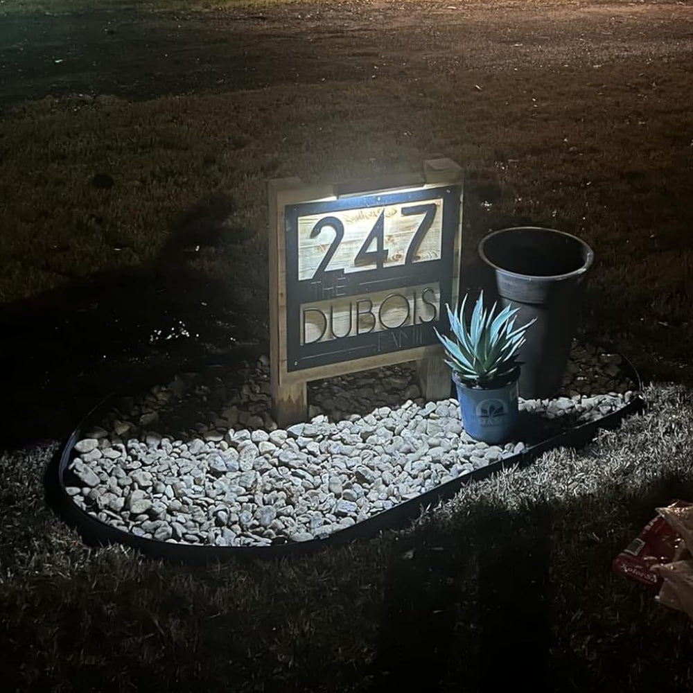 Brighticonics Solar Lighted House Numbers for Outside, Warm White 3000K