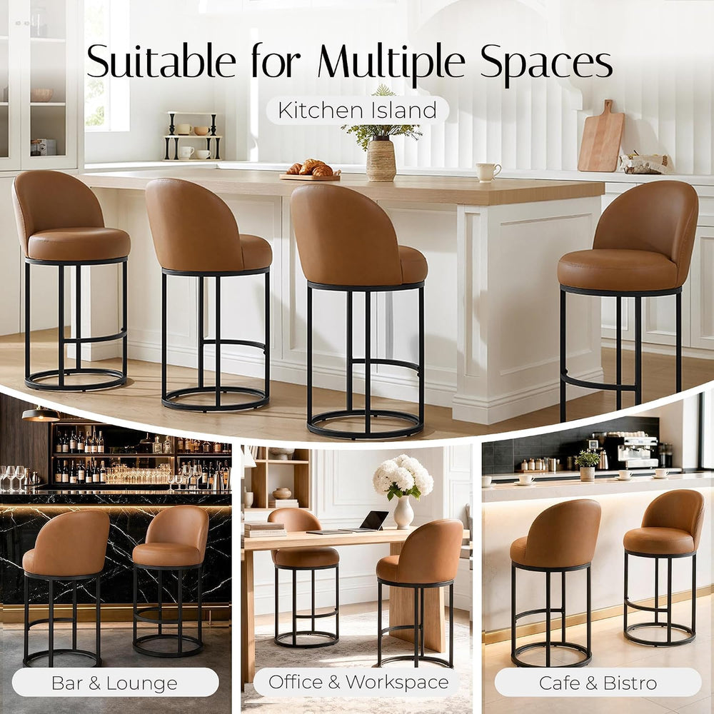 Zerel's Home 26" Counter Height Bar Stools Set of 2,360° Swivel Bars...