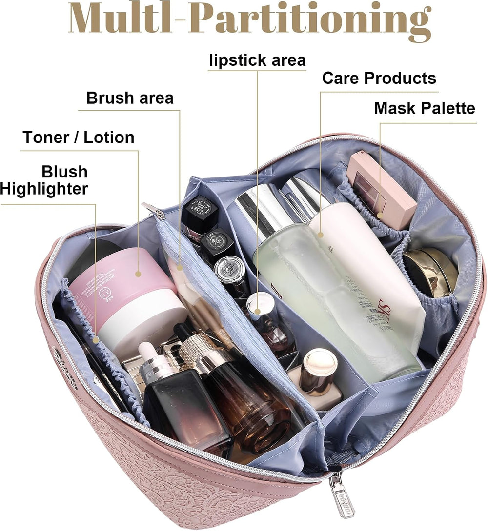 BOYATU Travel Makeup Bags Cosmetic Organizer Bag: 3-Set Large Capacity Make u...
