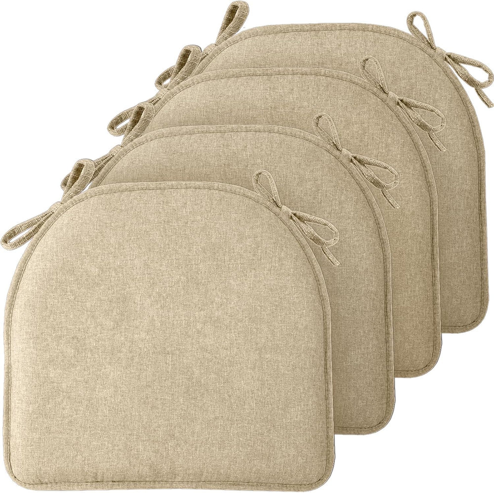 TushGuard Chair Cushions, 4 Pack Memory Foam Chair Pads, Khaki