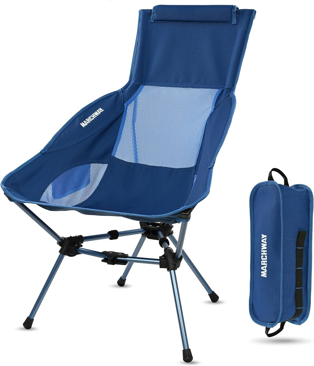 MARCHWAY Lightweight High Back Folding Camping Chair with Head Support