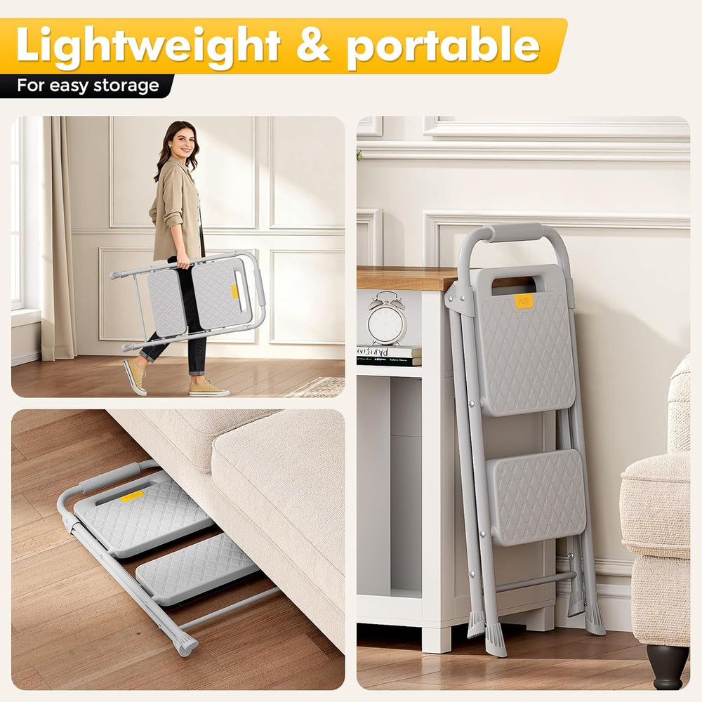 KINGRACK 2 Step Ladder, Folding Step Stool with Safety Lock & Sturdy Anti...