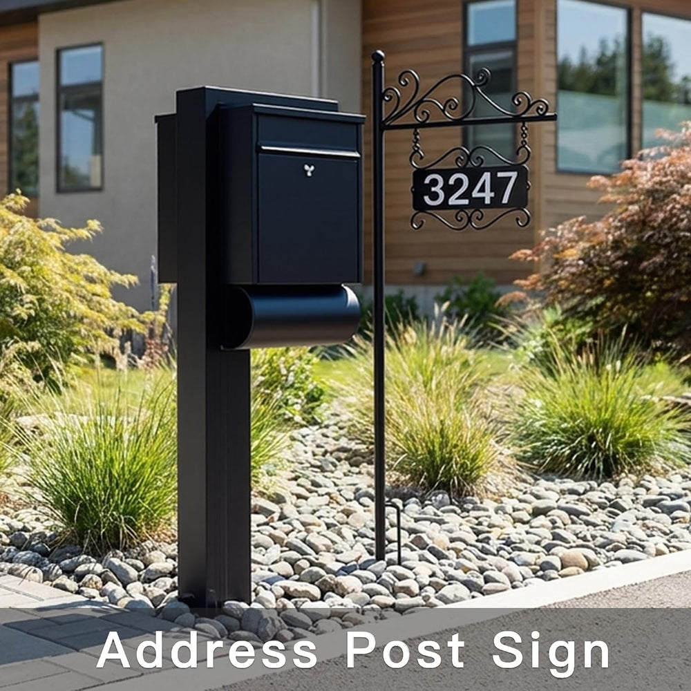 Metal Address Plaque,Double-Sided Street House Numbers for Outside