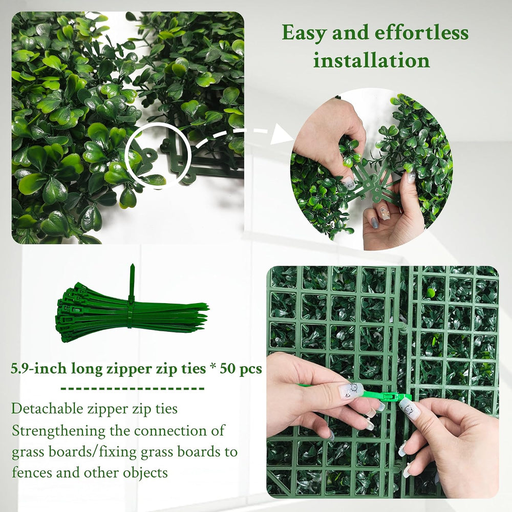 20"x 20"(8P), UV-Protected Artificial Boxwood Panels, 4-Layer Leaf