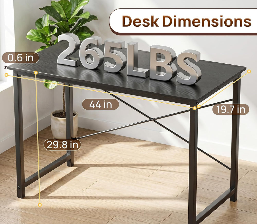 Alpen 44 Inch Computer Desk Office Desk & Writing Table for Home, Black
