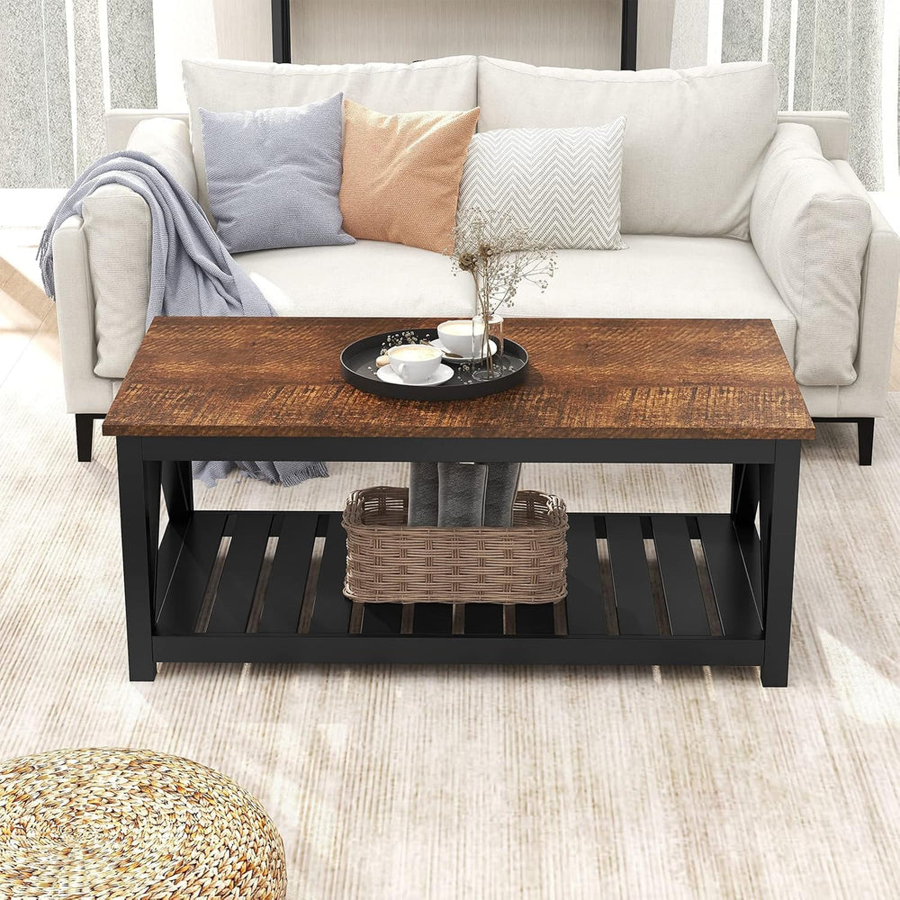 ChooChoo 40" Farmhouse Coffee Table with A-Frame Design for Living Room