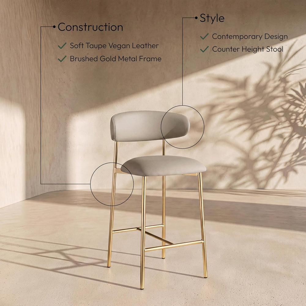 Meridian Furniture 995Taupe-C Lupita Collection Modern | Contemporary Counter...