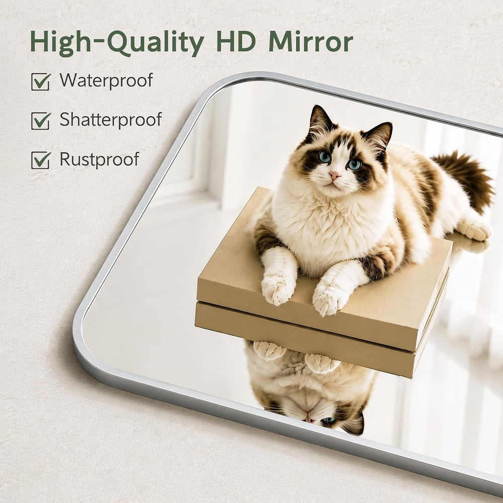 Bathroom Vanity Mirror for Wall, 30”x20”-2pcs Mirror for Over Sink, Silver