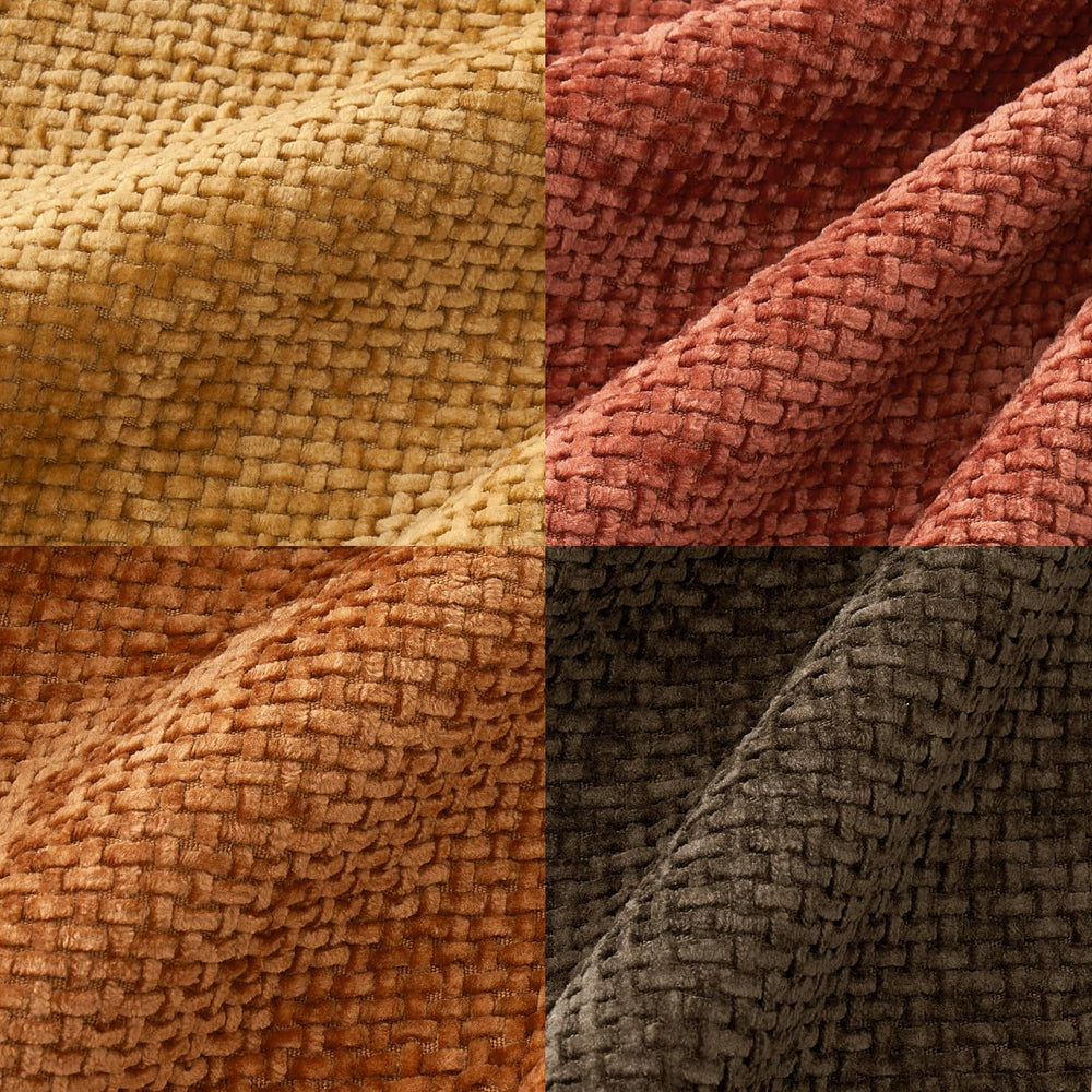 MIULEE Decorative Chenille Fall Pillow Covers Orange Brown 20x20 Pack of 4