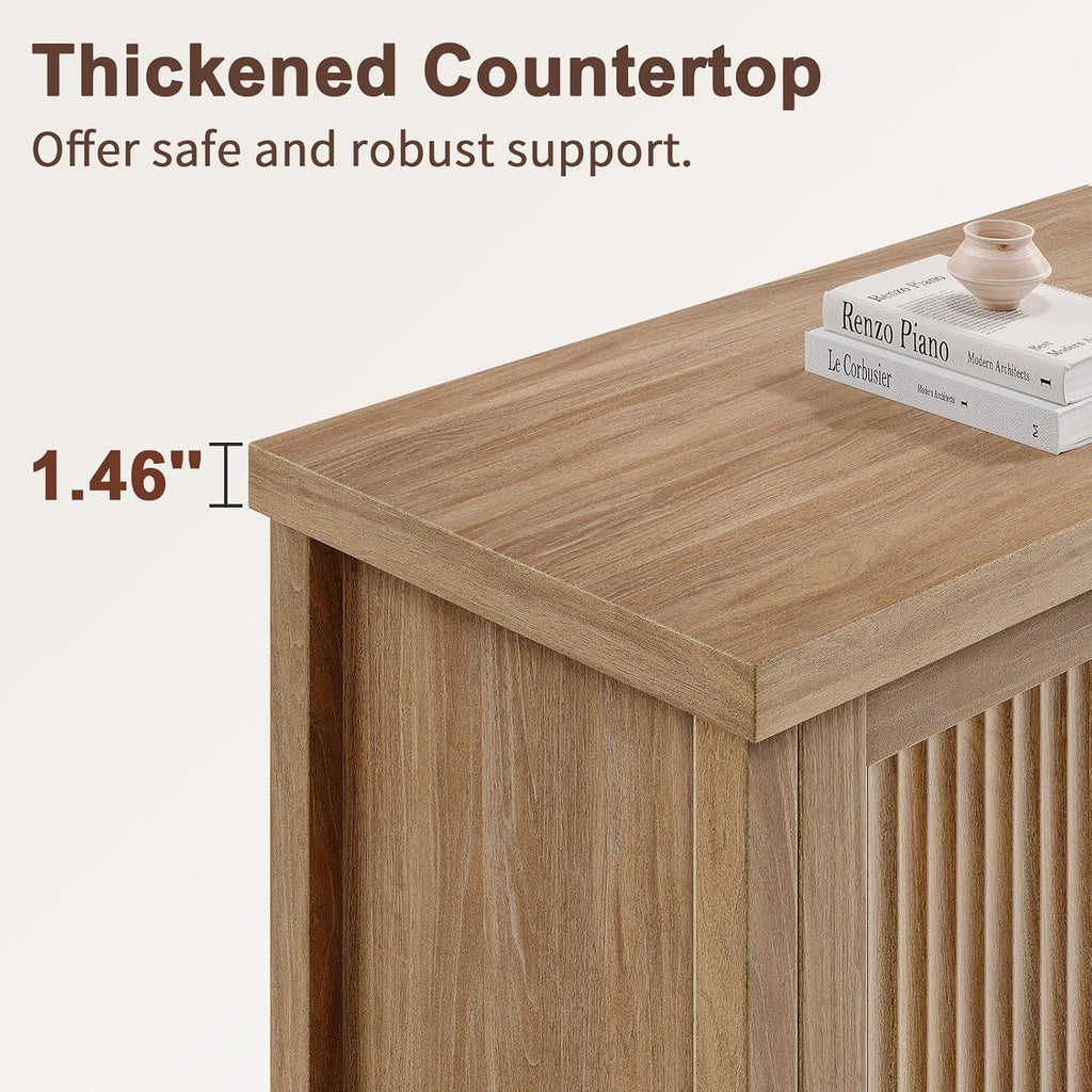 Memobarco Fluted Sideboard Buffet Cabinet with Storage 55.59",Natural Oak