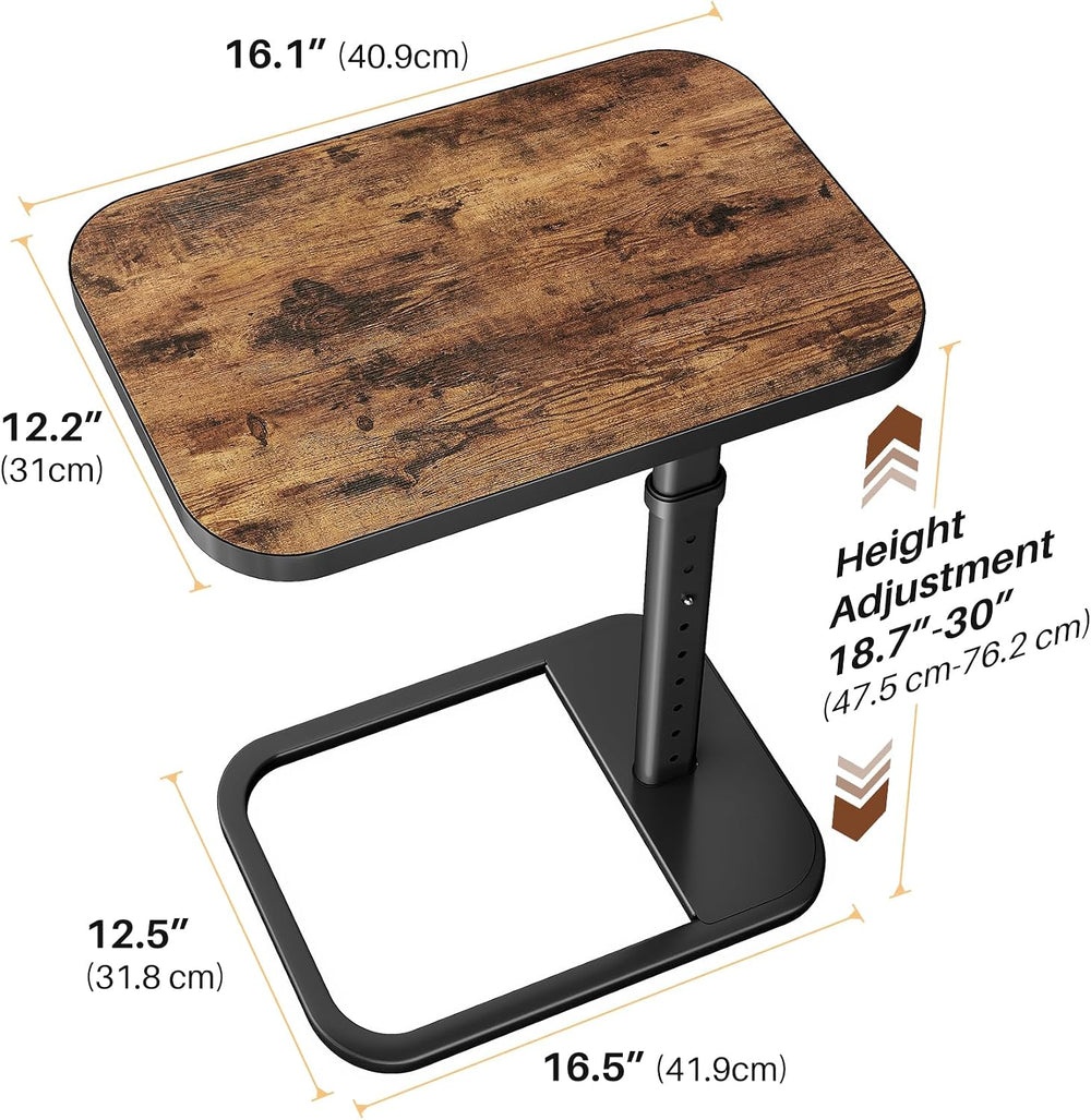 Adjustable Height TV Tray Table for Couch, Flip-Top Design