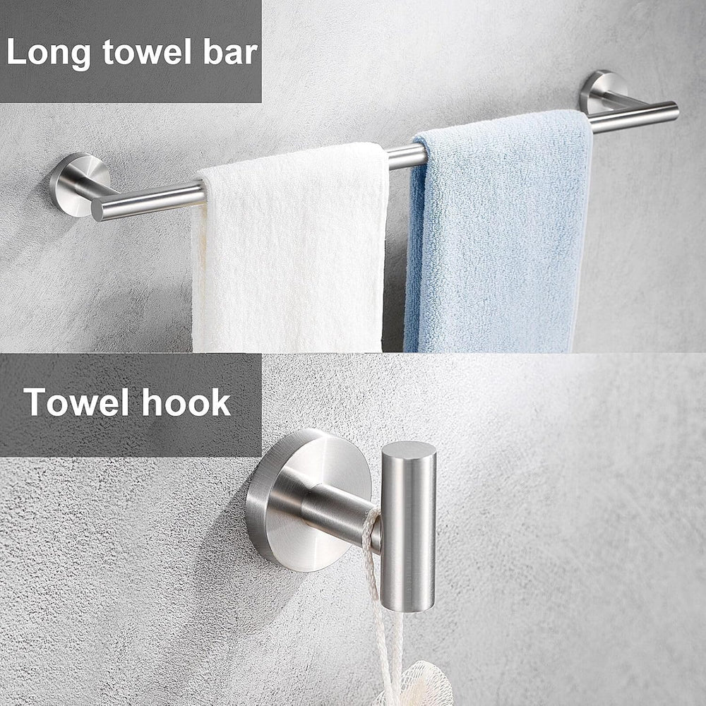 6 Pieces Brushed Nickel Bathroom Hardware Accessories Set, SUS304 Stainless S...