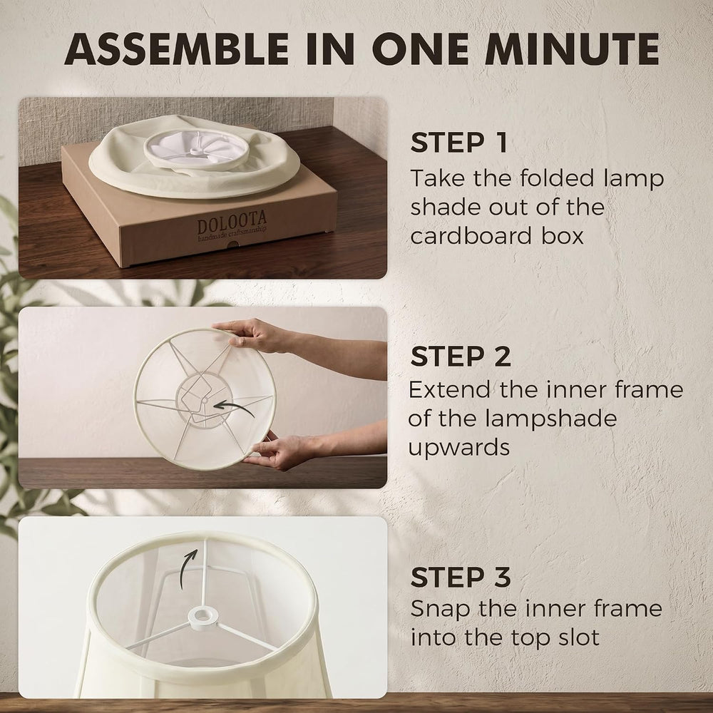 1-Pack Cream Bell Lamp Shade, 6.7" Top x 13" Bottom x 10" Heig...