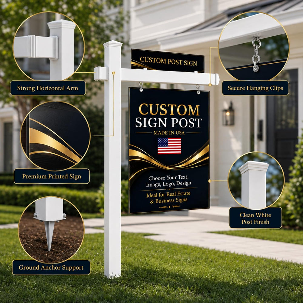 Yard Sign Post BY BCB, Real Estate Sign Post Printed in USA
