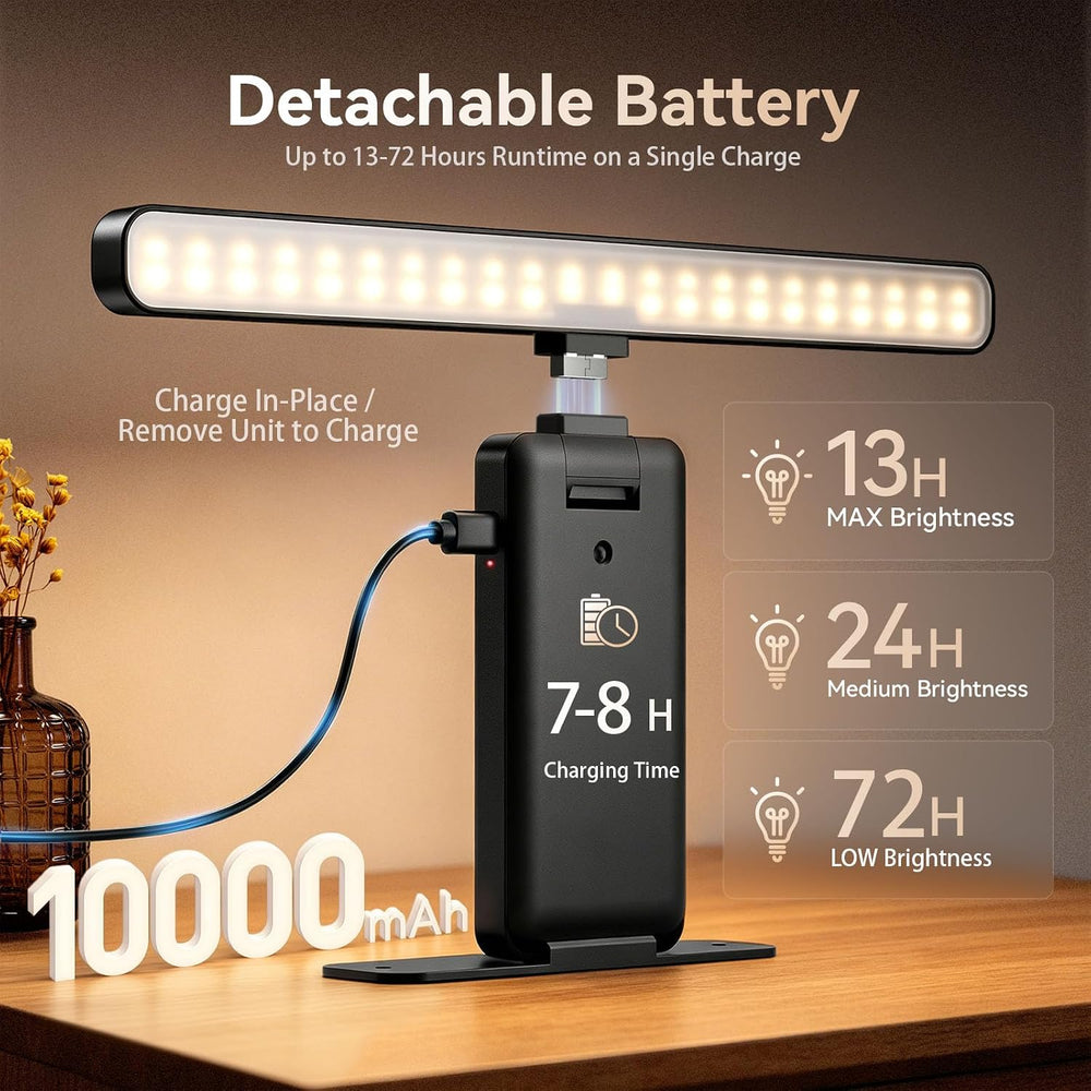 2 Pack 10000mAh Rechargeable Detachable Wall Picture Light, Black