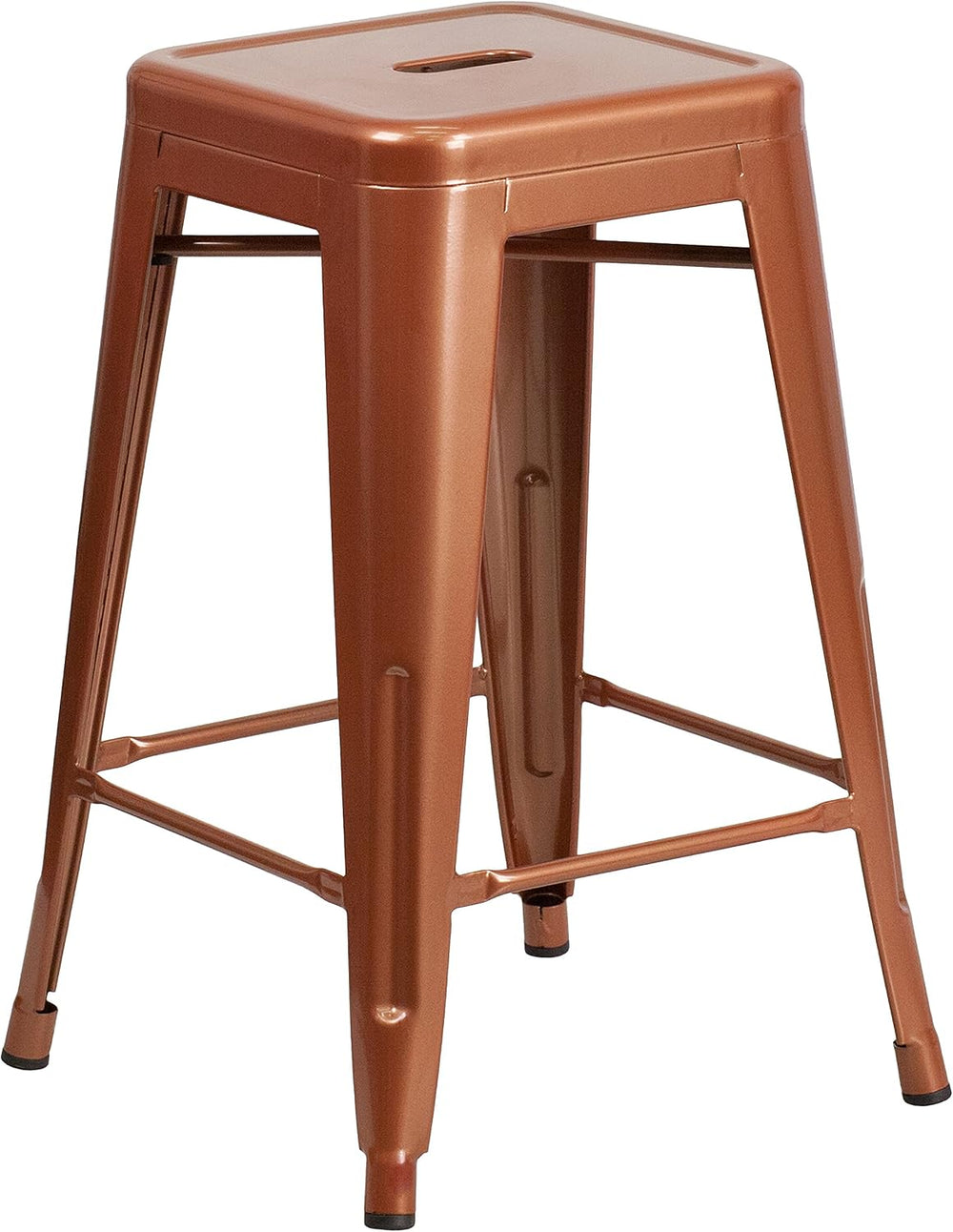 EMMA + OLIVER 24" Copper Metal Backless Counter Height Stool