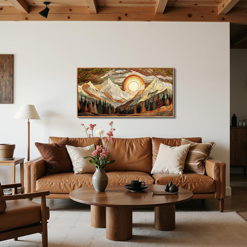 imjiayu Abstract Mountain Wall Art Boho Large Framed Wall Decor 20"x40&q...