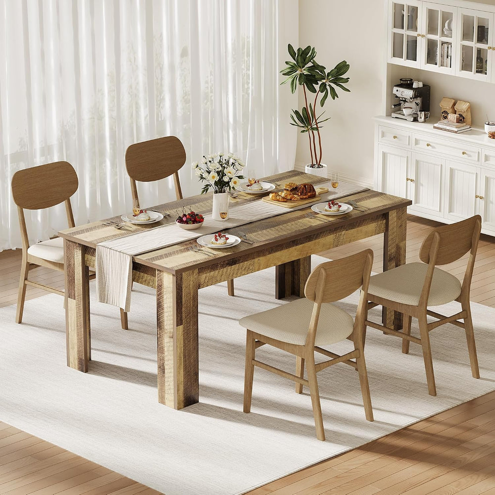 CABIHOME Dining Table for 4-6, 63" Inch Dining Tables for 4, Farmhouse L...