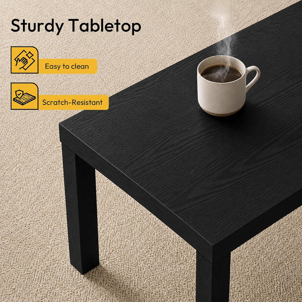 Bayan Coffee Table, Square Side Table or Small Spaces, Living Room, Black