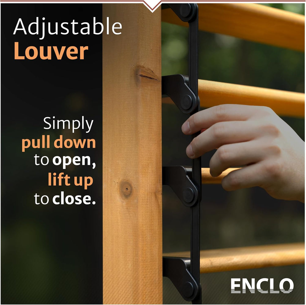 Enclo Convertible Freestanding/Surface Mounted Privacy Screen, Cedar Wood