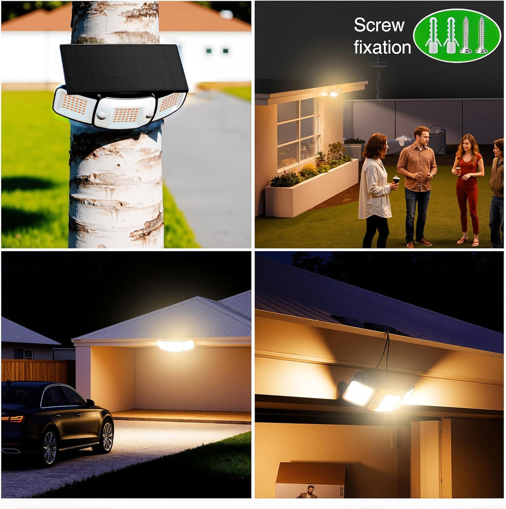 intelamp Outdoor Solar Flood Motion Sensor Light 6000mAh 6500K