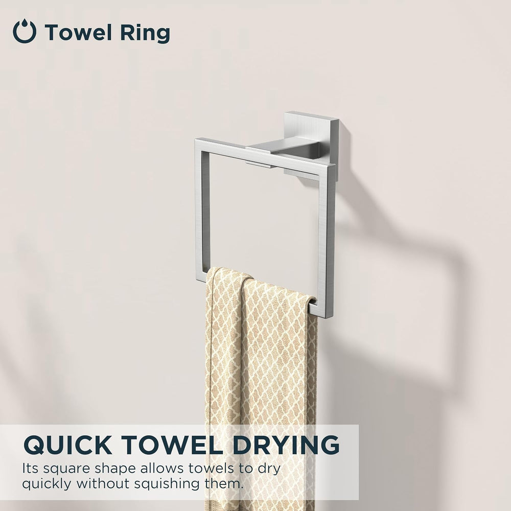 FORIOUS Toilet Paper Holder and Towel Ring Set, Bathroom Accessories Set