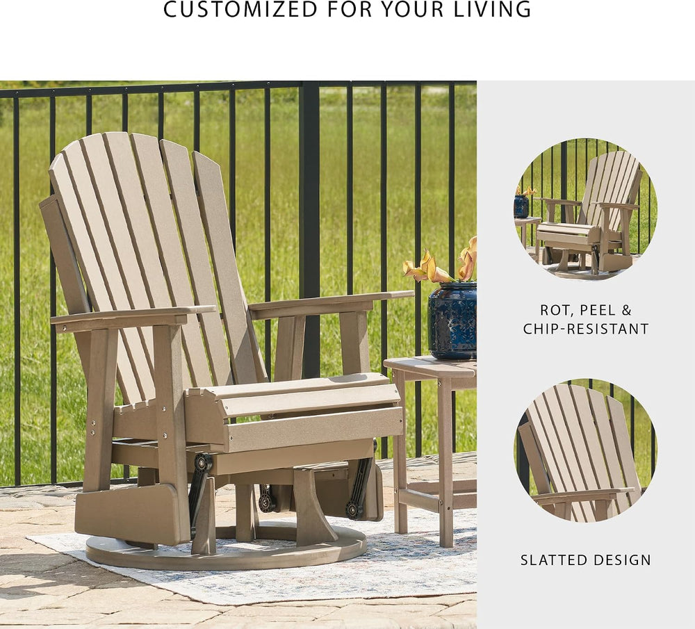 Signature Design by Ashley Hyland Wave Contemporary Swivel Glider Adirondack ...
