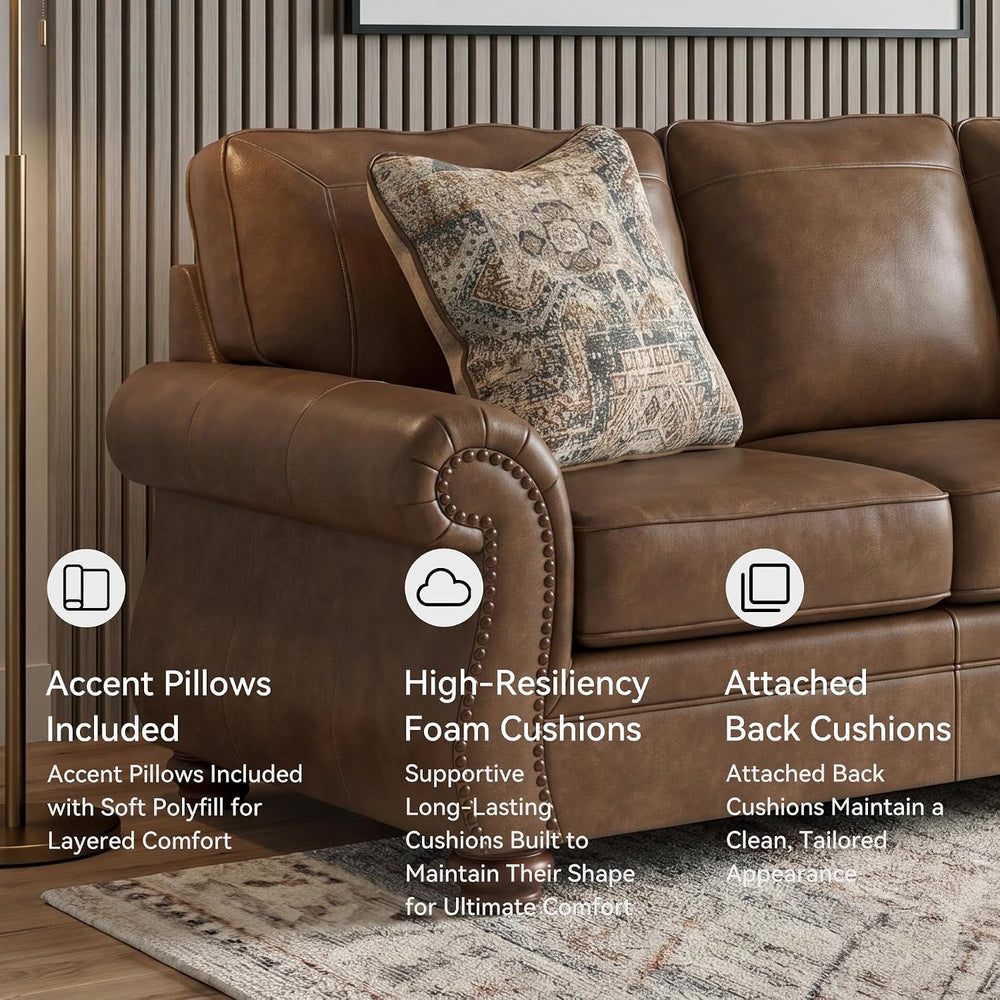 Signature Design by Ashley Faux Leather Sofa, Earth Brown, Chatterton
