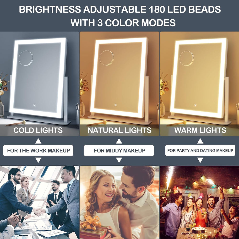 Gvnkvn Makeup Vanity Mirror with Lights 17.2" Large LED Lighted Mirror, ...