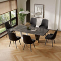 Faux Leather Chairs Set of 6, Waterproof Padded Seat,Black