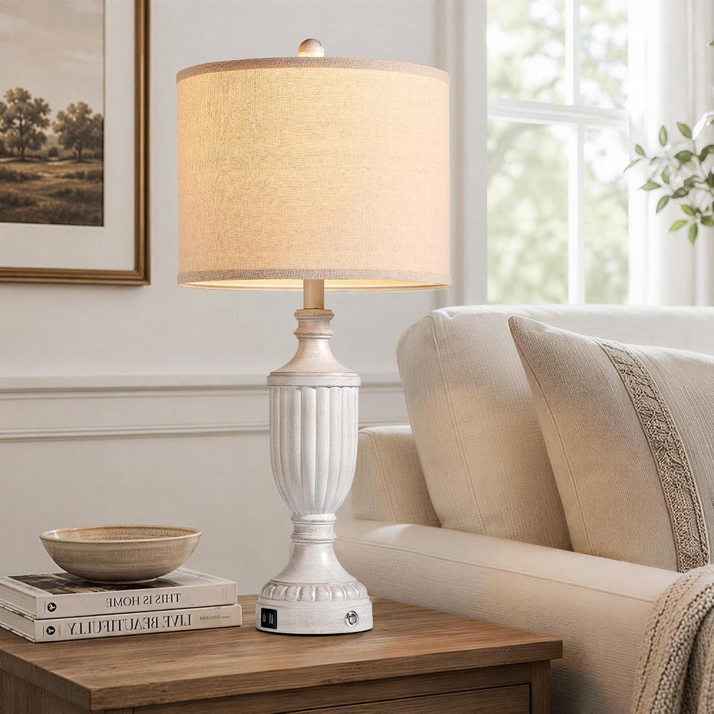 27.5" Table Lamps for Living Room Set of 2, Farmhouse Lamps for Nightsta...