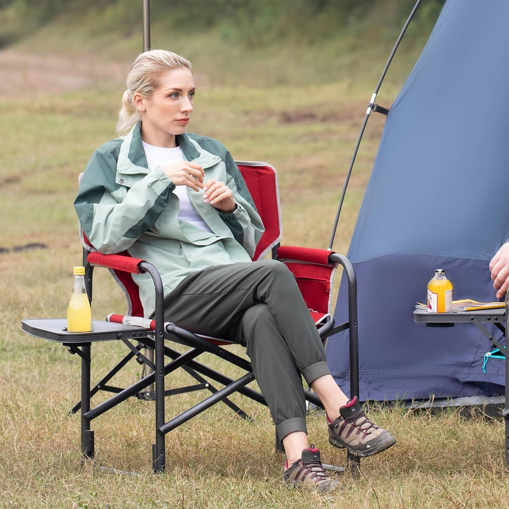 TIMBER RIDGE Lightweight Oversized Camping Chair, Aluminum Directors Chair wi...