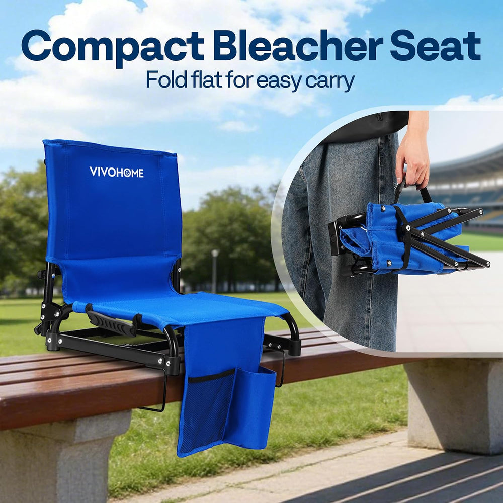 VIVOHOME Ultra-Compact Folding Stadium Seats with Back Support