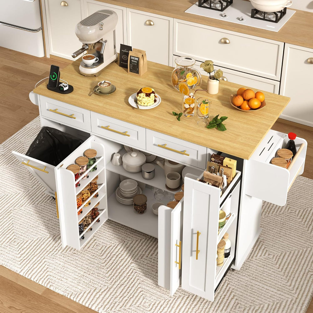St.Mandyu 69" Large Kitchen Island on Wheels, Kitchen Rolling Island Car...