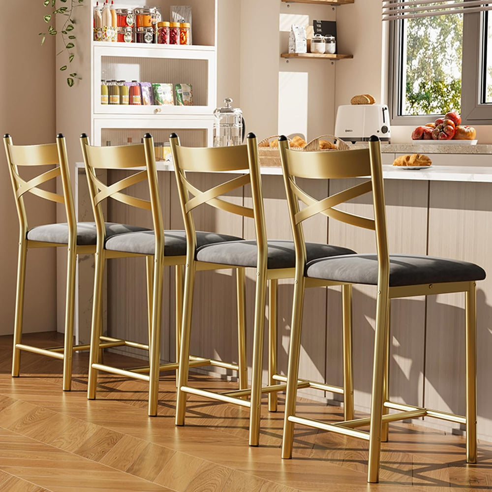 Garvee 26'' Bar Stools Set of 4, Counter Stools with Back & Thick...