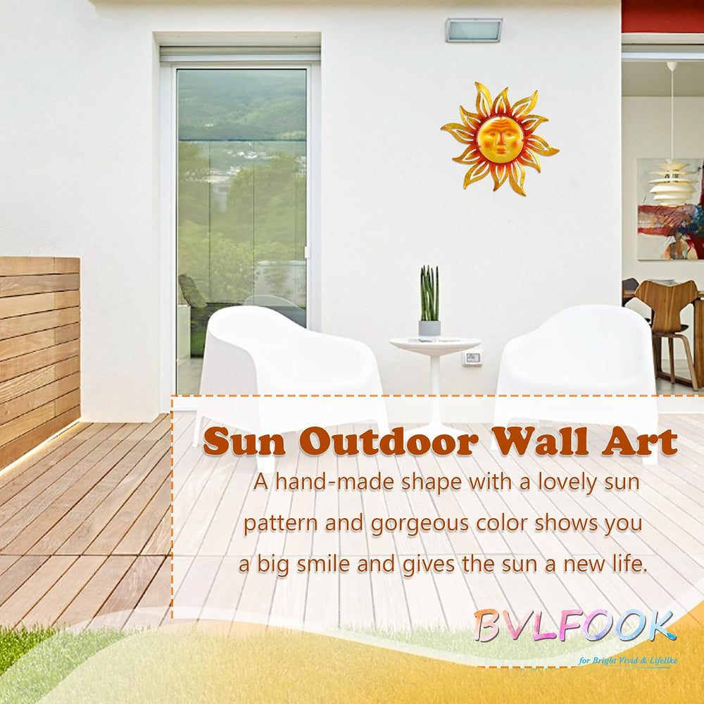 Metal Sun Outdoor Wall Art Decor Hanging Weird Decor Wall Art
