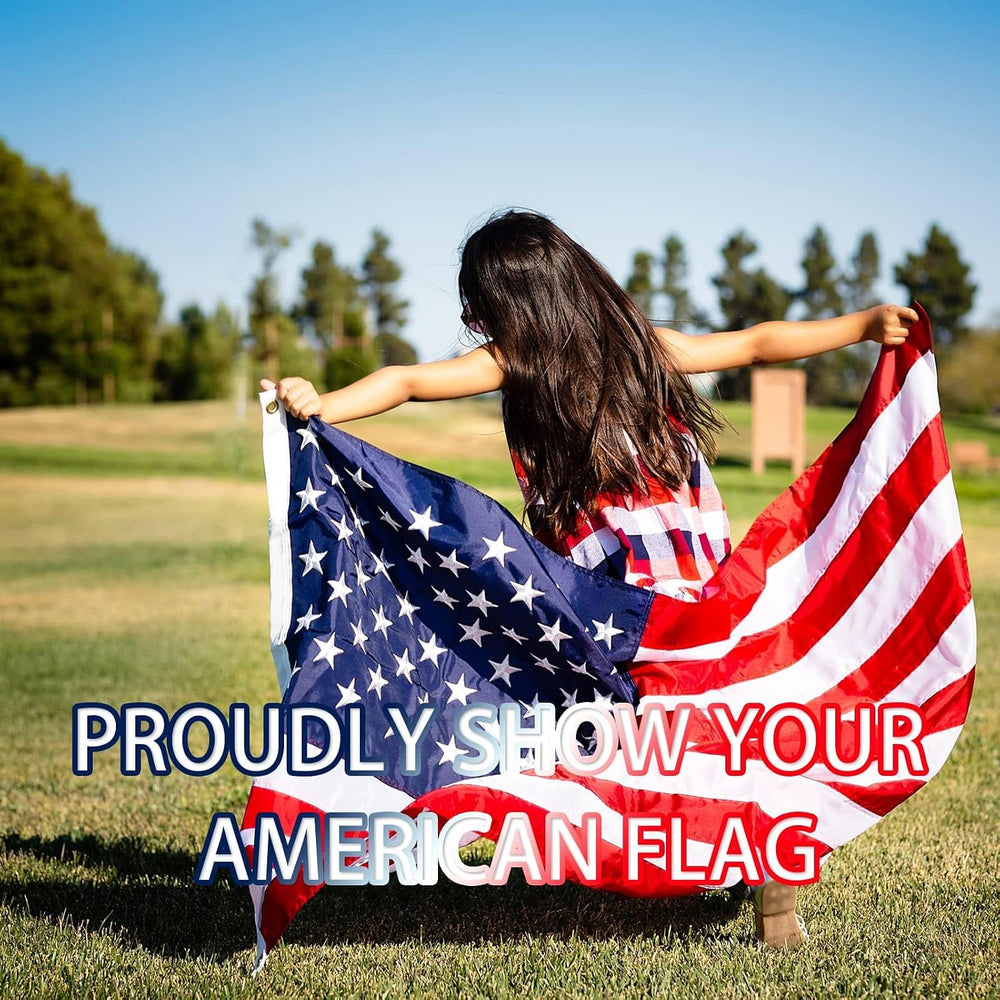 5x8 American Flag for Outside, Best Embroidered Stars And Sewn Stripes, 210D ...