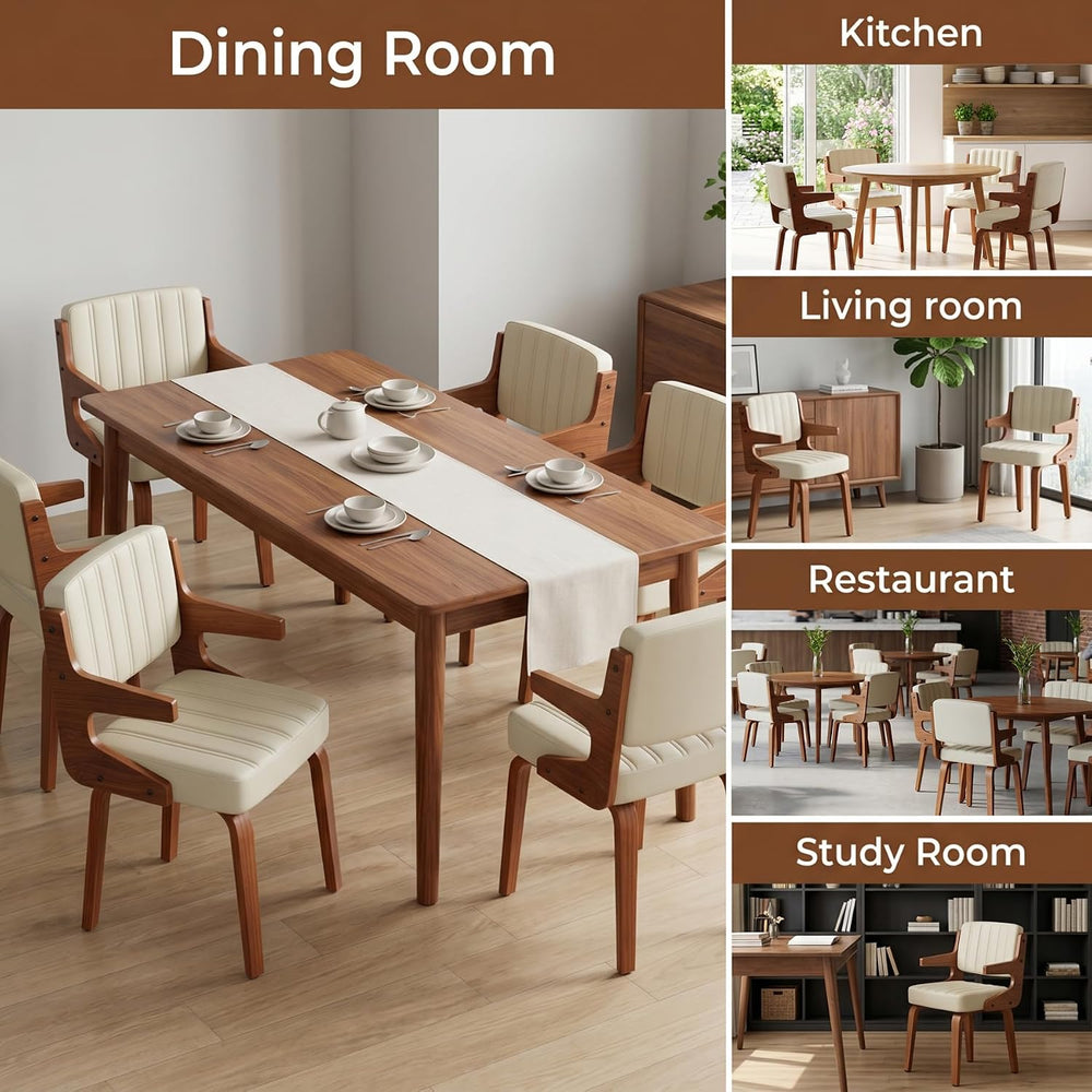Dining Chairs Set of 4,Mid Century Modern Kitchen Chair with Hanging Arm