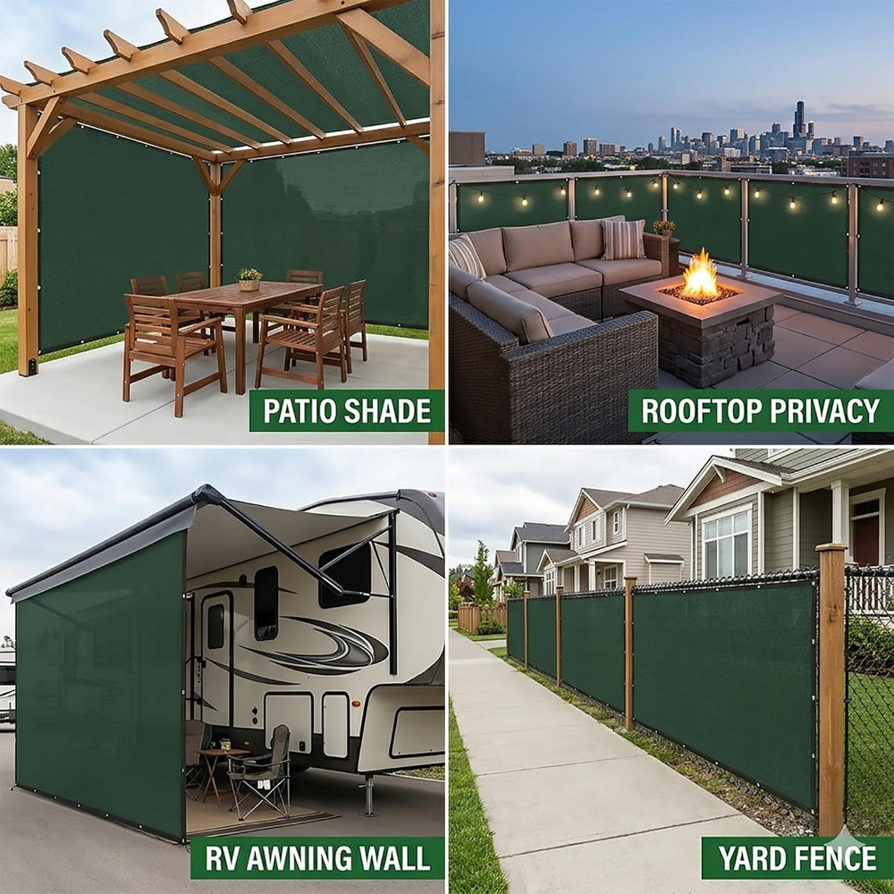Privacy Screen 4ft x 50ft Dark Green HDPE Fence 90% Blockage