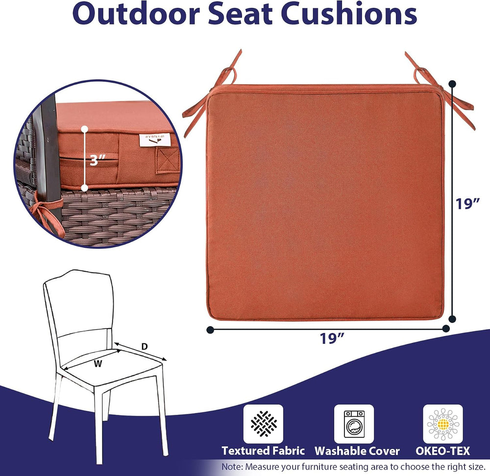 IPYNBAP Outdoor Chair Cushions Set of 4 -Waterproof Outdoor Seat Cushions for...