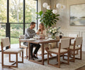 DUOMAY Mid-Century Linen Dining Chairs Set of 6, Beige